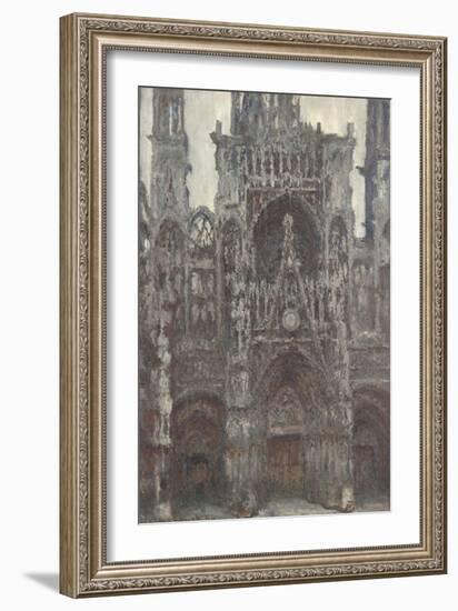Rouen Cathedral, the Portal Front View, Harmony Brown-Claude Monet-Framed Giclee Print