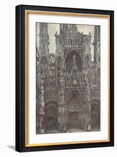 Rouen Cathedral, the Portal Front View, Harmony Brown-Claude Monet-Framed Giclee Print