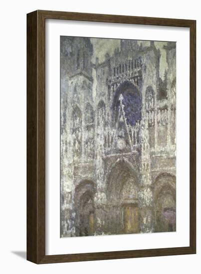 Rouen Cathedral (The Portal, Gray Weather)-Claude Monet-Framed Giclee Print