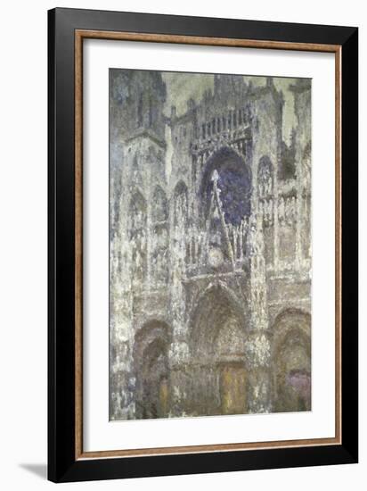 Rouen Cathedral (The Portal, Gray Weather)-Claude Monet-Framed Giclee Print