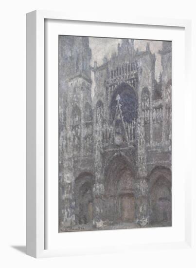 Rouen Cathedral. the Portal, Grey Weather, 1892-Claude Monet-Framed Giclee Print