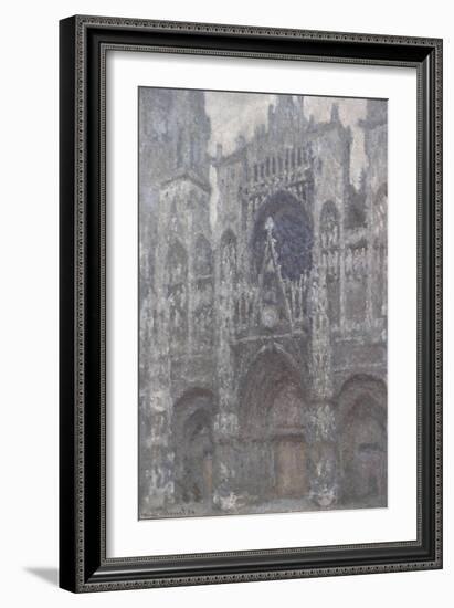 Rouen Cathedral. the Portal, Grey Weather, 1892-Claude Monet-Framed Giclee Print