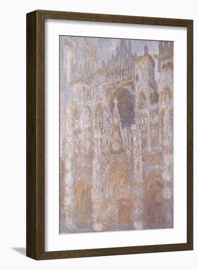 Rouen Cathedral, the Portal, Harmony Blue Morning Sun-Claude Monet-Framed Giclee Print