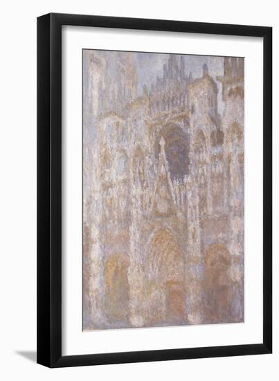 Rouen Cathedral, the Portal, Harmony Blue Morning Sun-Claude Monet-Framed Giclee Print