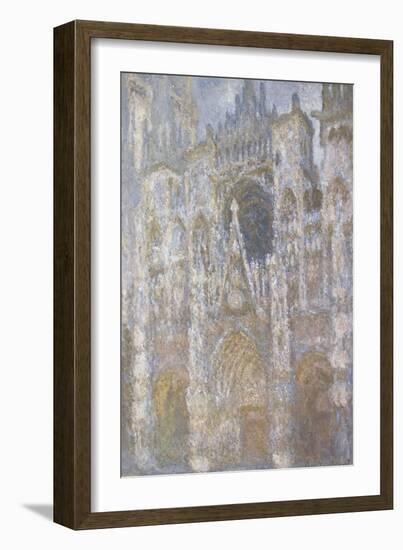 Rouen Cathedral, the Portal, Harmony Blue Morning Sun-Claude Monet-Framed Giclee Print