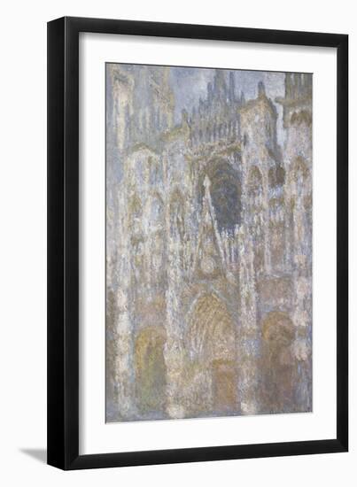 Rouen Cathedral, the Portal, Harmony Blue Morning Sun-Claude Monet-Framed Giclee Print