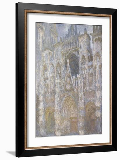 Rouen Cathedral, the Portal, Harmony Blue Morning Sun-Claude Monet-Framed Giclee Print