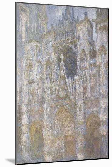 Rouen Cathedral, the Portal, Harmony Blue Morning Sun-Claude Monet-Mounted Giclee Print