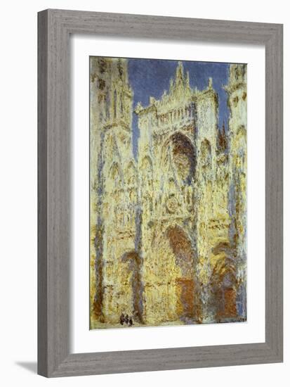 Rouen Cathedral, West Facade, Sunlight, 1894-Claude Monet-Framed Giclee Print