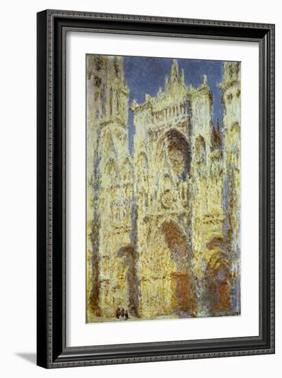 Rouen Cathedral, West Facade, Sunlight, 1894-Claude Monet-Framed Giclee Print