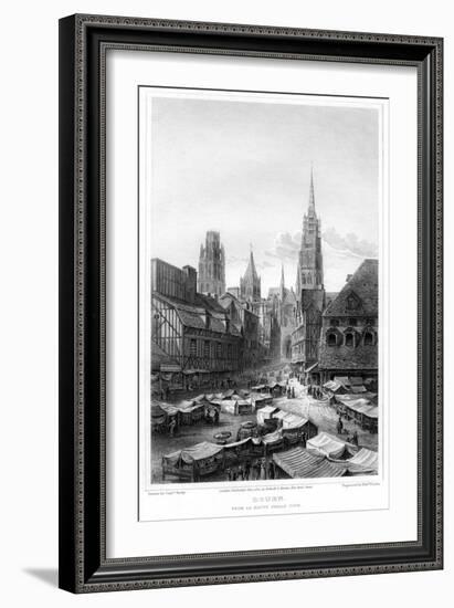 Rouen, from La Haute Vieille Tour, 1820-Edward Finden-Framed Giclee Print