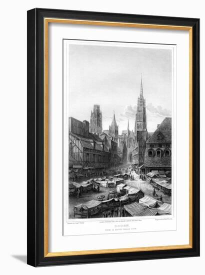 Rouen, from La Haute Vieille Tour, 1820-Edward Finden-Framed Giclee Print