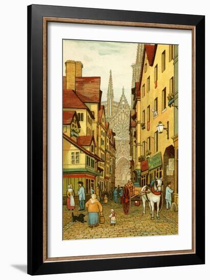 Rouen street scene-Thomas Crane-Framed Giclee Print