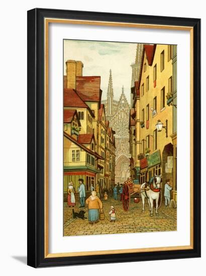 Rouen street scene-Thomas Crane-Framed Giclee Print
