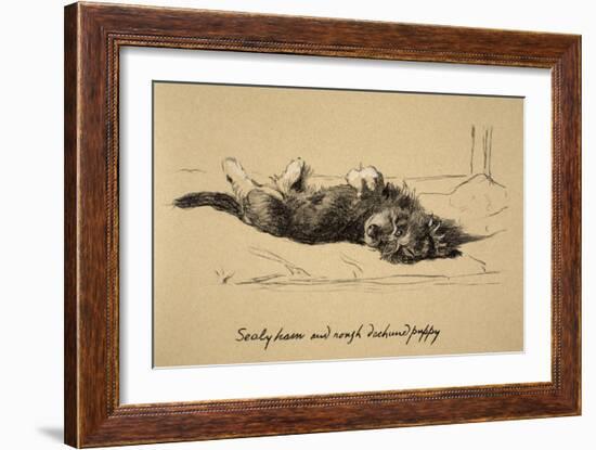 Rough Daschund Puppy Detail, 1930, IllJust Among Friends, Aldin, Cecil Charles Windsor-Cecil Aldin-Framed Giclee Print