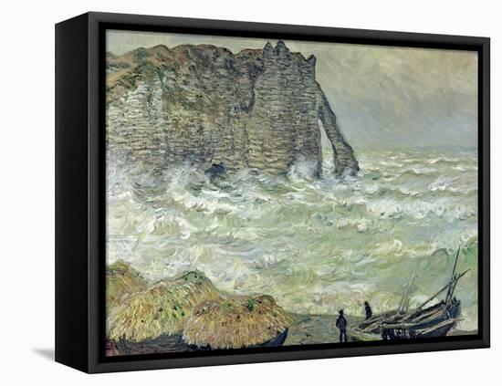 Rough Sea at Etretat, 1883-Claude Monet-Framed Premier Image Canvas