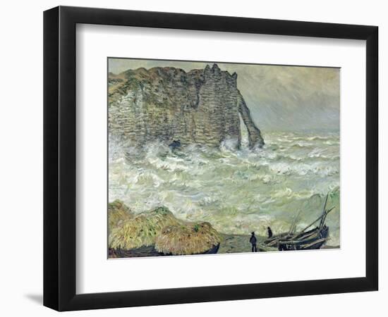 Rough Sea at Etretat, 1883-Claude Monet-Framed Giclee Print