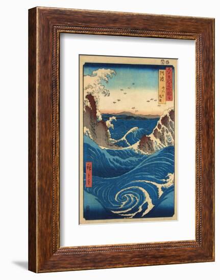 Rough Sea at Naruto in Awa Province-Ando Hiroshige-Framed Giclee Print