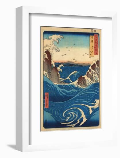 Rough Sea at Naruto in Awa Province-Ando Hiroshige-Framed Giclee Print