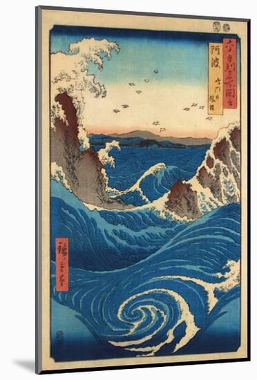 Rough Sea at Naruto in Awa Province-Ando Hiroshige-Mounted Giclee Print