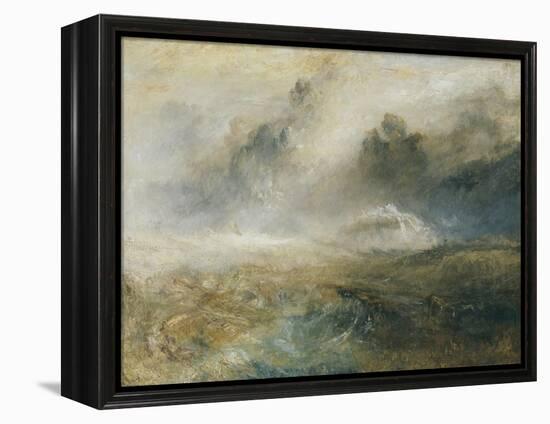 Rough Sea with Wreckage-J. M. W. Turner-Framed Premier Image Canvas