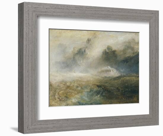 Rough Sea with Wreckage-J. M. W. Turner-Framed Giclee Print