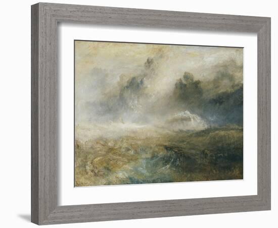 Rough Sea with Wreckage-J. M. W. Turner-Framed Giclee Print