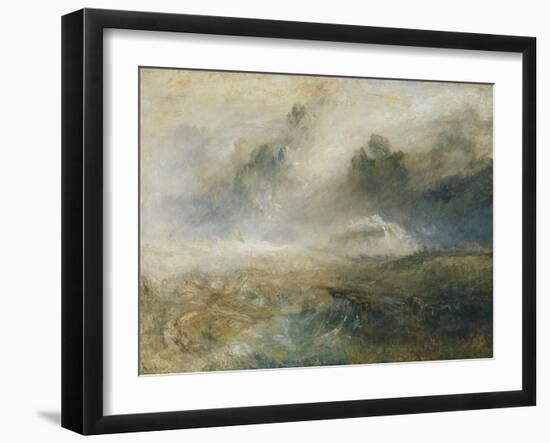 Rough Sea with Wreckage-J. M. W. Turner-Framed Giclee Print