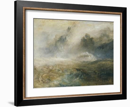 Rough Sea with Wreckage-J. M. W. Turner-Framed Giclee Print