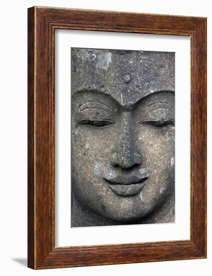 Rough Stone Buddha Face-null-Framed Art Print