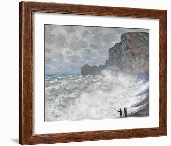 Rough Weather at Etretat-Claude Monet-Framed Premium Giclee Print