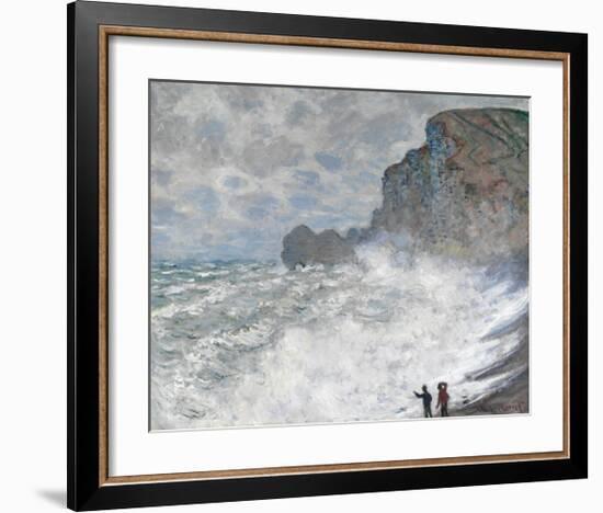 Rough Weather at Etretat-Claude Monet-Framed Premium Giclee Print