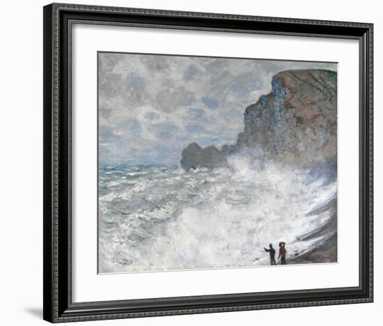 Rough Weather at Etretat-Claude Monet-Framed Premium Giclee Print