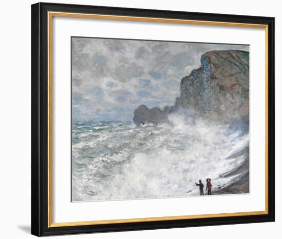 Rough Weather at Etretat-Claude Monet-Framed Premium Giclee Print