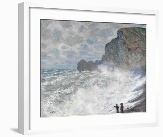 Rough Weather at Etretat-Claude Monet-Framed Premium Giclee Print