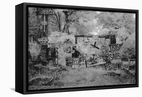 Rough Wooden Crosses and Peeling Signs Bearing Bible Scripture-Carol Highsmith-Framed Stretched Canvas