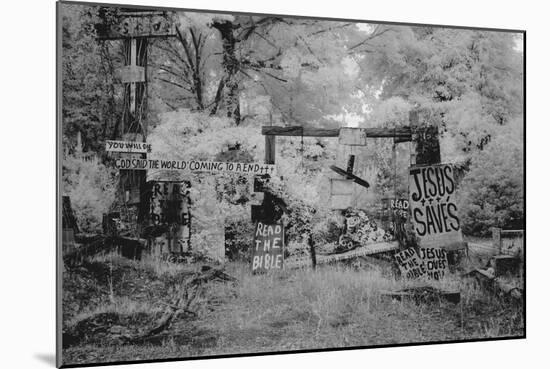 Rough Wooden Crosses and Peeling Signs Bearing Bible Scripture-Carol Highsmith-Mounted Photo