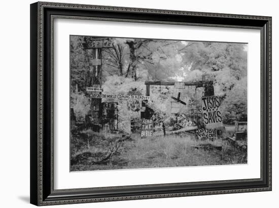 Rough Wooden Crosses and Peeling Signs Bearing Bible Scripture-Carol Highsmith-Framed Photo
