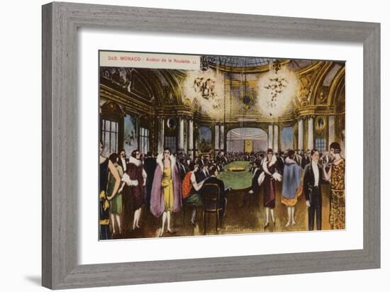 Roulette Table in a Casino, Monte Carlo, Monaco-null-Framed Giclee Print