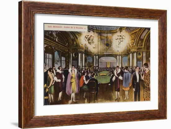 Roulette Table in a Casino, Monte Carlo, Monaco-null-Framed Giclee Print