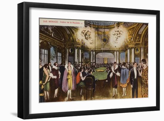 Roulette Table in a Casino, Monte Carlo, Monaco-null-Framed Giclee Print