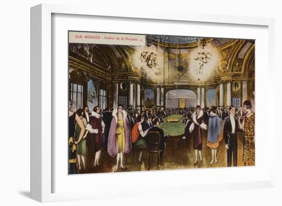 Roulette Table in a Casino, Monte Carlo, Monaco-null-Framed Giclee Print