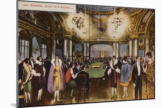 Roulette Table in a Casino, Monte Carlo, Monaco-null-Mounted Giclee Print