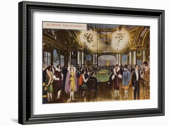 Roulette Table in a Casino, Monte Carlo, Monaco-null-Framed Giclee Print