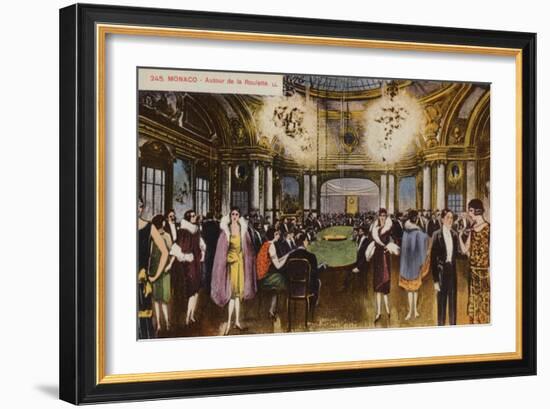 Roulette Table in a Casino, Monte Carlo, Monaco-null-Framed Giclee Print