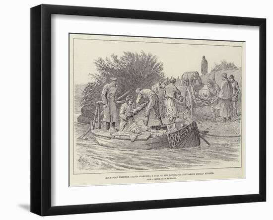 Roumanian Frontier Guards Searching a Boat on the Danube for Contraband Russian Muskets-Johann Nepomuk Schonberg-Framed Giclee Print