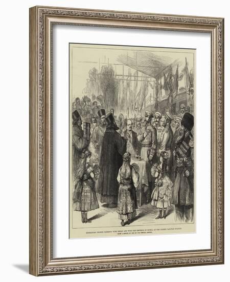 Roumanian Priests Blessing with Bread and Wine the Emperor of Russia at the Ploesti Railway Station-null-Framed Giclee Print