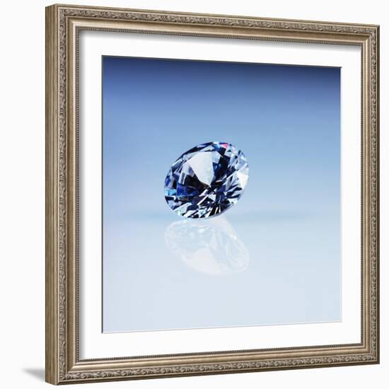 Round Cut Diamond-null-Framed Photographic Print