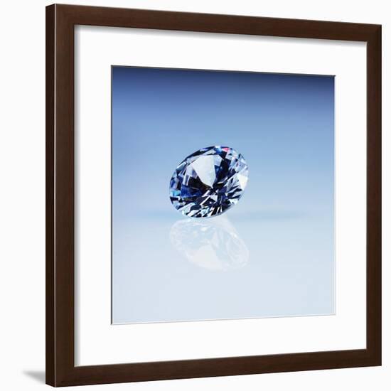 Round Cut Diamond-null-Framed Photographic Print