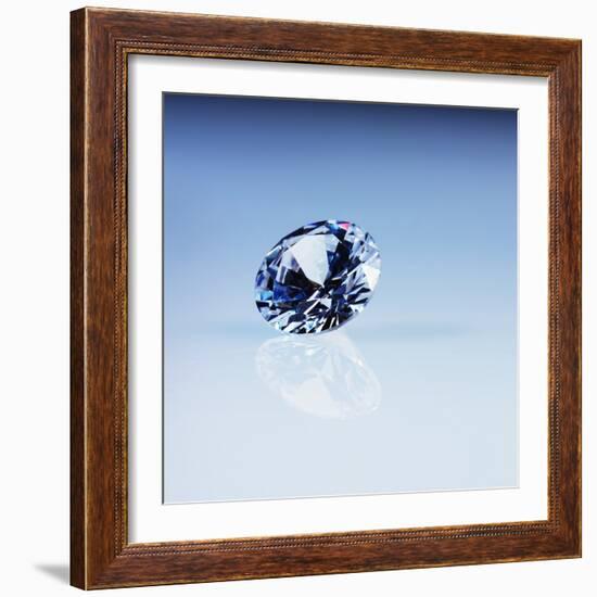 Round Cut Diamond-null-Framed Photographic Print